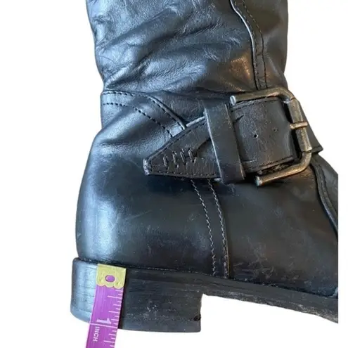Alberto Fermani Rare Black Leather Buckle Hardware Nero Moto Riding Boot Sz 36.5
