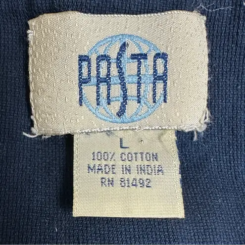 VINTAGE Pasta Navy Floral Embroidered Vest Size L Blue Size L