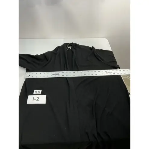Womans Avenue Long Cardigan Duster 26/28 Black Long Sleeve Open Front