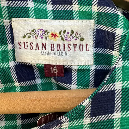 Susan Bristol NWT Plaid Short Sleeve Blouse - Size 16 - Vintage Made in USA