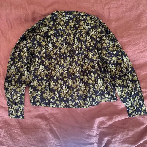 Doen Norma Fern Grove Floral Top Womens XS Brown NWT