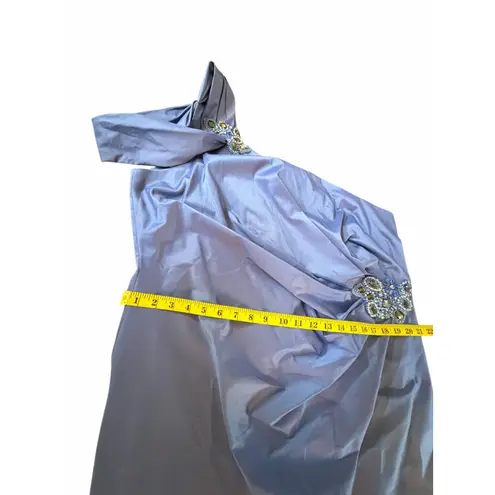 David Meister NWT Blue One Shoulder Jeweled Gown - Size 22