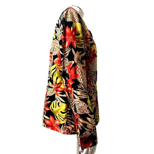 Allison Daley Tropical Floral Button Up Blazer Size 10