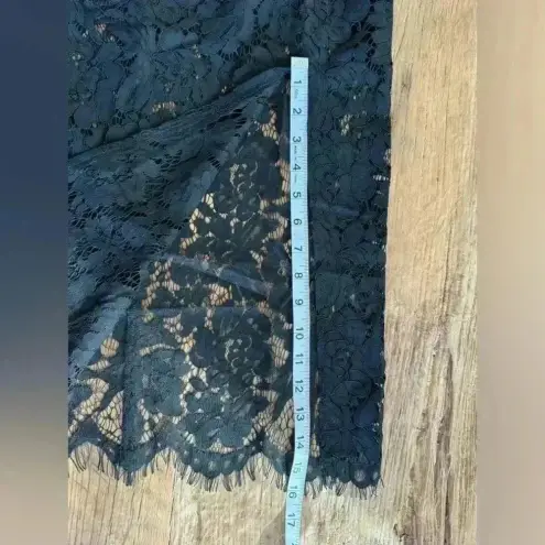 Chaser NWT  Black Lace Slip Midi Skirt with Slit Size Medium ~ Trending Fall 2025