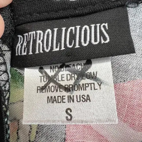 Retrolicious ModCloth Bento Box Sushi Print Sleeveless Dress Black Size Small