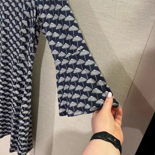 Boden Miriam Jersey Tunic Dress in Navy Parasol Size 12 Umbrella Print Blue