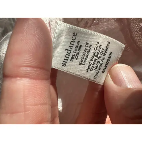 Sundance Sleeveless Top PXS Pink Eyelet Lace Trim Boho Bohemian Blouse