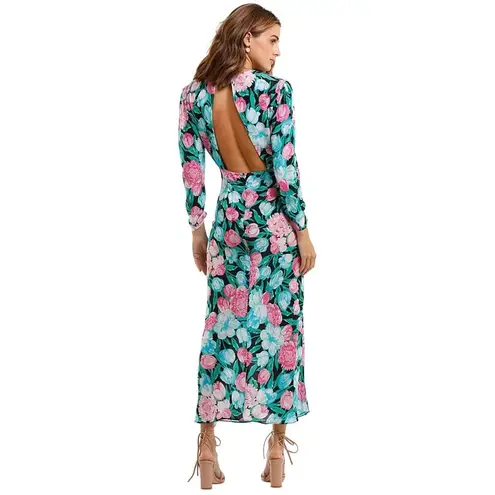 RIXO London Paloma Tulip Floral Silk Maxi Dress Size XS