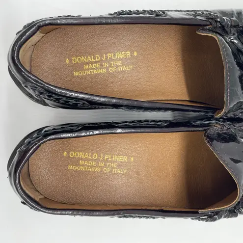 Donald Pliner Womens 10 Shoes Ezara Loafer Eggplant Patent Leather Made In Italy Purple