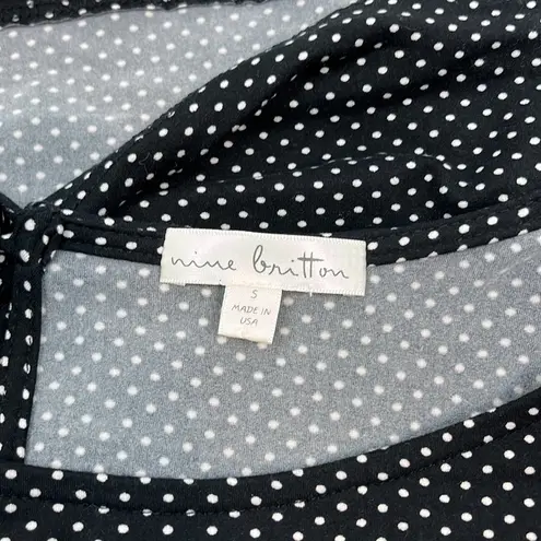 Nine Britton  Black & White Polka Dot Blouse Size Small