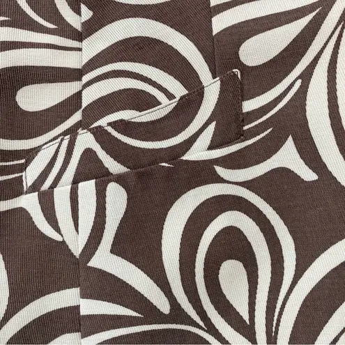 J. McLaughlin Brown and Cream Psychedelic Flower Power Coat Size 6