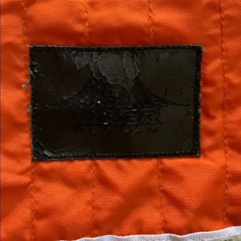 Vintage Y2K BD Biker Design Jacket XL Orange Laughlin River Run 2004 Zippers