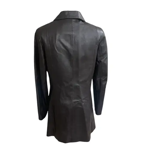 Por Santa Maria Sz 40 Italy Vintage Fine Leather CHOCOLATE Brown Women’s Coat: