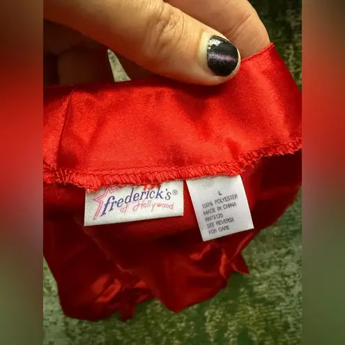 Vintage Y2K Fredrick’s of Hollywood red bow slip dress robe set , size large
