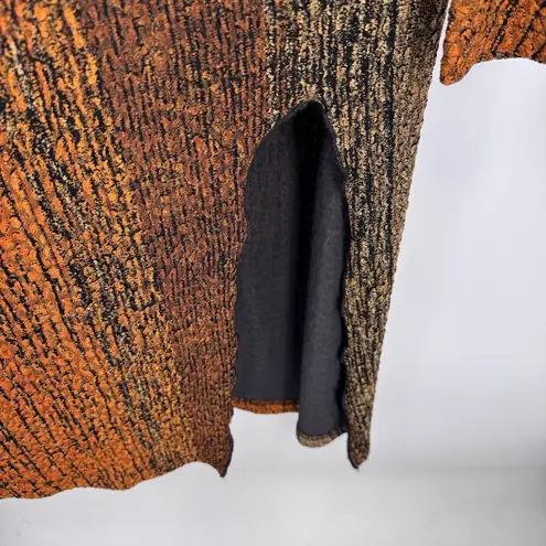 Amanda Smith Vintage Amanda Cardigan Womens XL Orange Brown Stripe Fall Open Front Side Slits