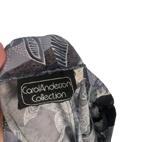 Carol Anderson Vintage 90s Medium Blue Button Leaf Pattern Maxi Skirt