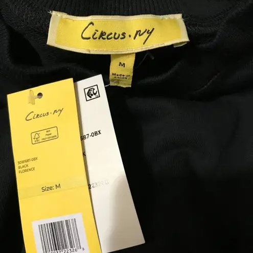 CIRCUS NY Blouson Sleeve Terry Black Sweatshirt NWT MEDIUM