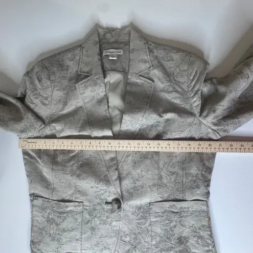 Coldwater Creek Floral Tapestry Linen Cotton Blazer Size 12 Jacket Boho Neutral