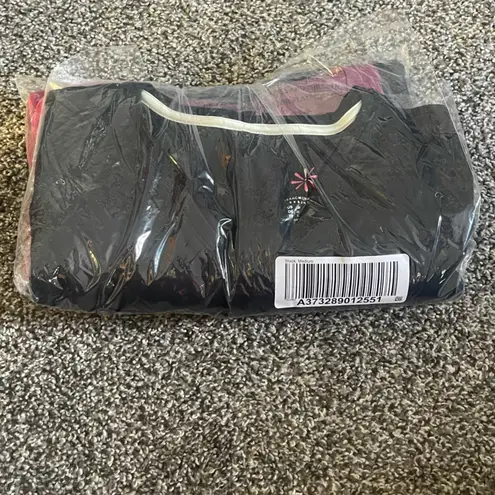 Isaac Mizrahi New Live Essentials Pink and Black V-Neck Long Sleeve shirt set M