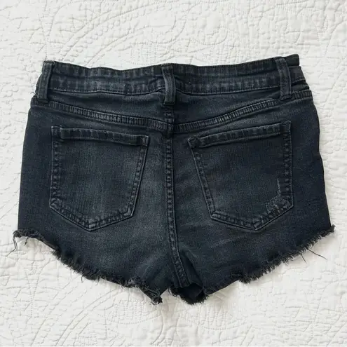 Eunina Black High Rise Distressed Denim Cutoff Shorts Women’s