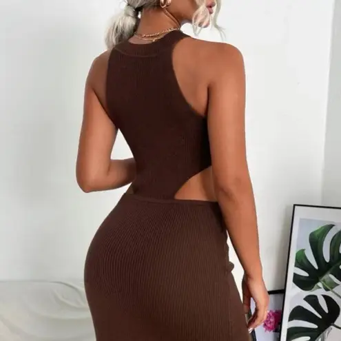 📷NWT, Lavishly Paris Women’s Cut Out Sun Dress Brown Size M