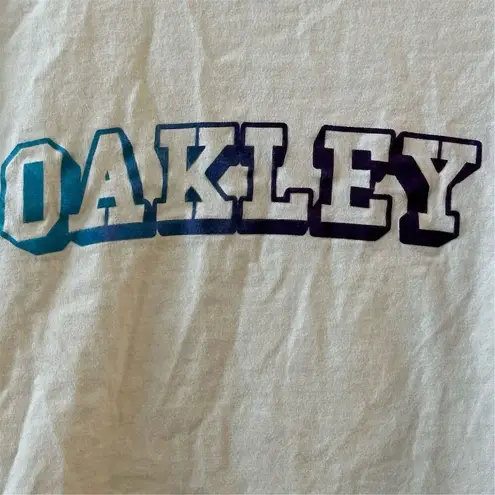 Oakley Women's Gray Logo Print Crew Neck T-Shirt Size M Casual