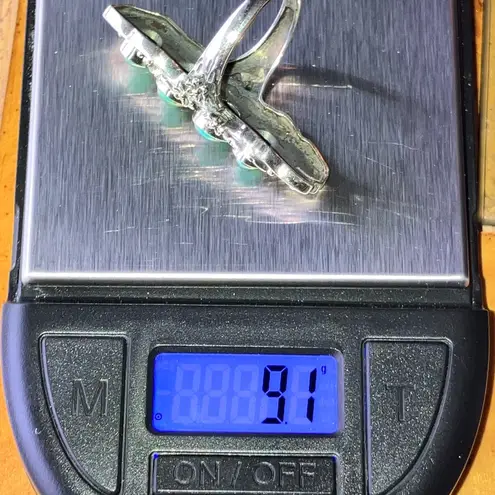 Natural Blue Moon Turquoise Sterling Silver Snake Ring Size 7