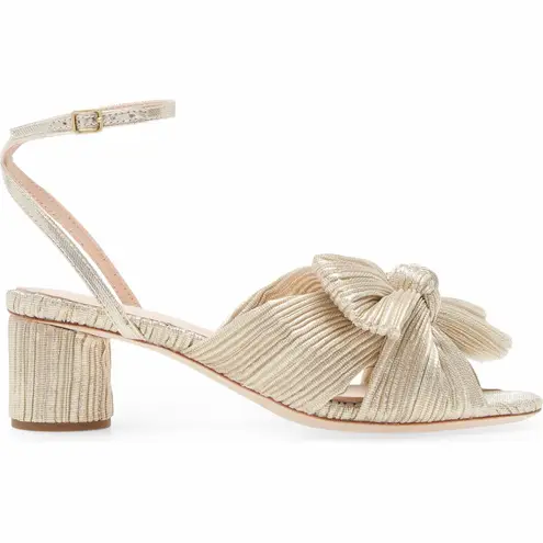 Loeffler Randall Dahlia Ankle Strap Knotted Sandal in Platinum Size 5