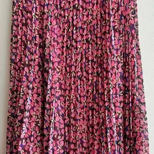 WD•NY WD.NY Floral Pleated Midi Skirt, Size Medium