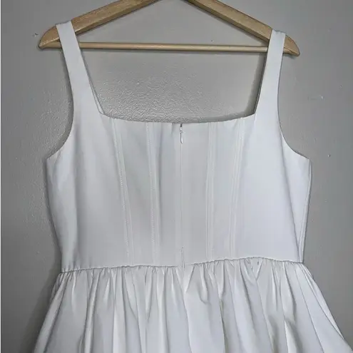 Staud Landscape Corset Mini Dress White Size 12 Babydoll Tulle Skirt