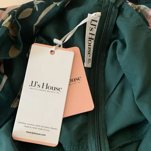 JJ's House JJ’s House Ruffle Sweetheart Spaghetti Straps A-Line Chiffon Midi Dress Sz XL