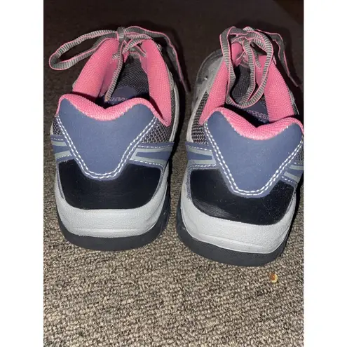 Brahma SACHA Work Safety Toe Leather Pink Gray Lace Up Shoes WOMENS 8.5