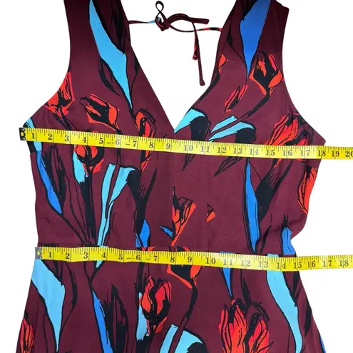 Anthropologie Corey Lynn Calter Floral Maxi Dress Size Small Maroon Sleeveless Red