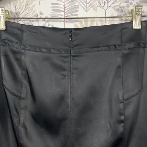 Body by Victoria Black Satin Pencil Skirt 10 Classic Sleek Career Silhouette