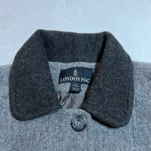 London Fog Vintage Wool Blend Peacoat Size 10 Petite Outerwear Minimalist