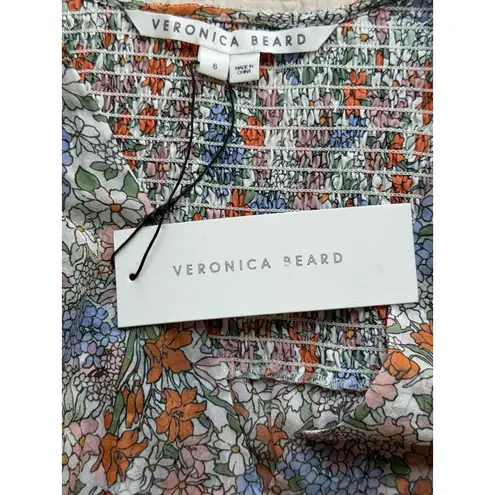 Veronica Beard NWT $648 Saera Dress Size 6 Floral Multi Long Sleeve Smock Ruffle