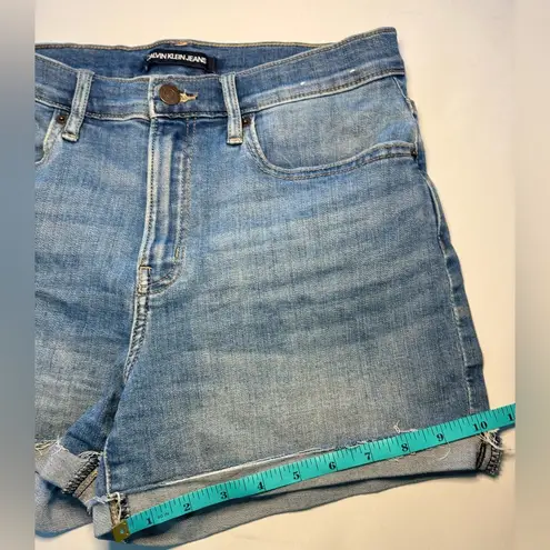 Calvin Klein  Womens High Rise Cuffed Denim Shorts Blue Size 28