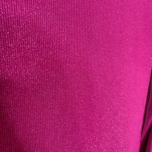 SKIMS Long Sleeve Dress Luxe Limited Edition Fuchsia Shimmer Foil Womens Medium