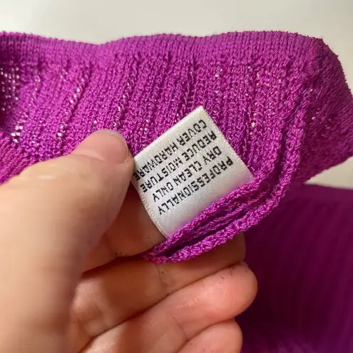 St. John Vintage Collection Purple Knit Sleeveless Mock Neck Top Petite Women