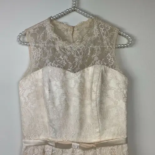 JJ's House  women's ivory lace fit flare mini dress size 4