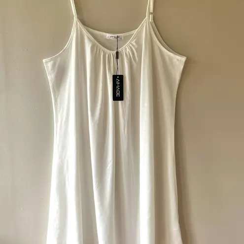 AIMAGE Sz XL White Pullover Swim Cover Up Short Dress Spaghetti Strap