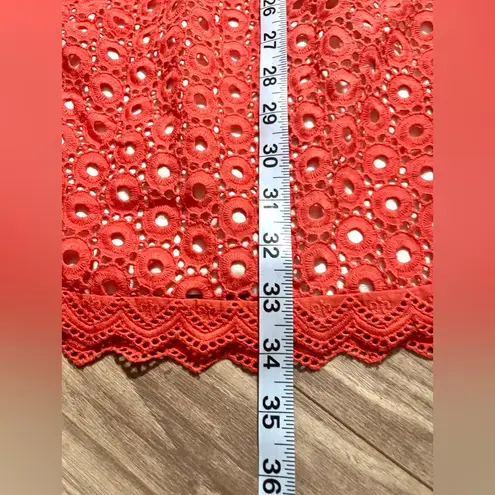 MM Couture Eyelet Fit & Flare Dress in Coral Size Medium