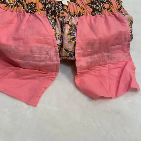 ALC Frank ALC 100% Linen Henry Print Colorful Floral Pants Block Print in Size 6