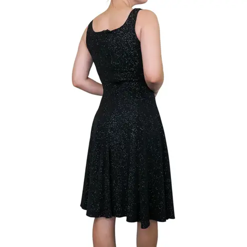 Vintage 90s Simco Sparkly Glitter Black Mini Dress