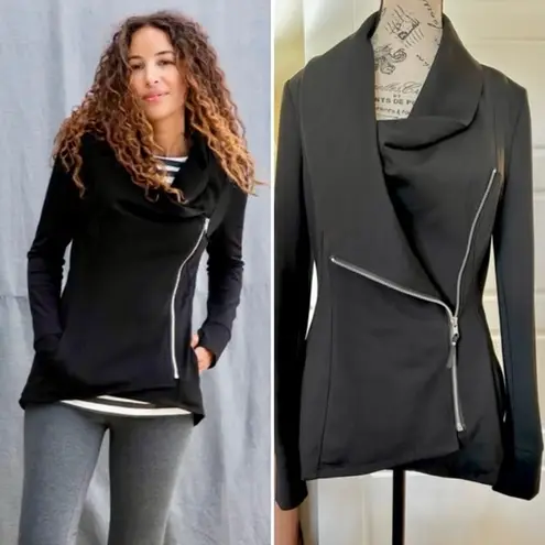 Matilda Jane Laia Ponte Asymmetrical Black Full Zip Asymmetrical Jacket Sz S