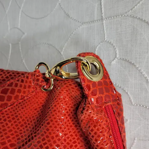Bags by Pinky Red Patent leather Snakeskin Reptile Convertible Shoulder Bag