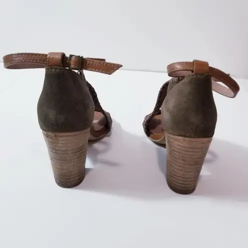 Seychelles Criss Cross Suede Ankle Straps Block Heels