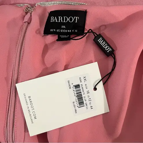Bardot NEW NWT Rome Diamonte Cutout Slip Dress Maxi Gown In Blush Pink