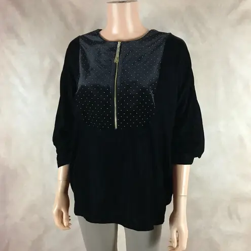 Tahari Black Velvet Top NWT SMALL