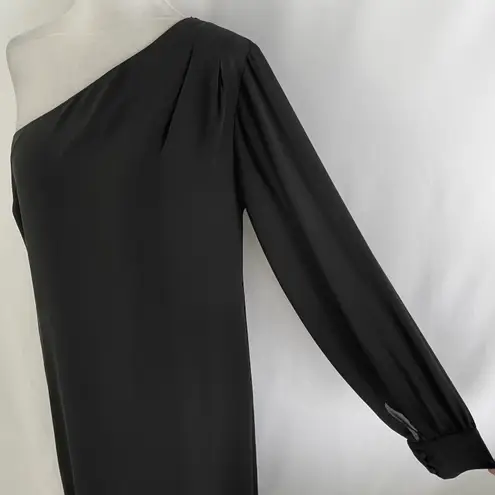 Krisa New One Sleeve Maxi One Shoulder Long Sleeve Side Slit Dress Black Size XS